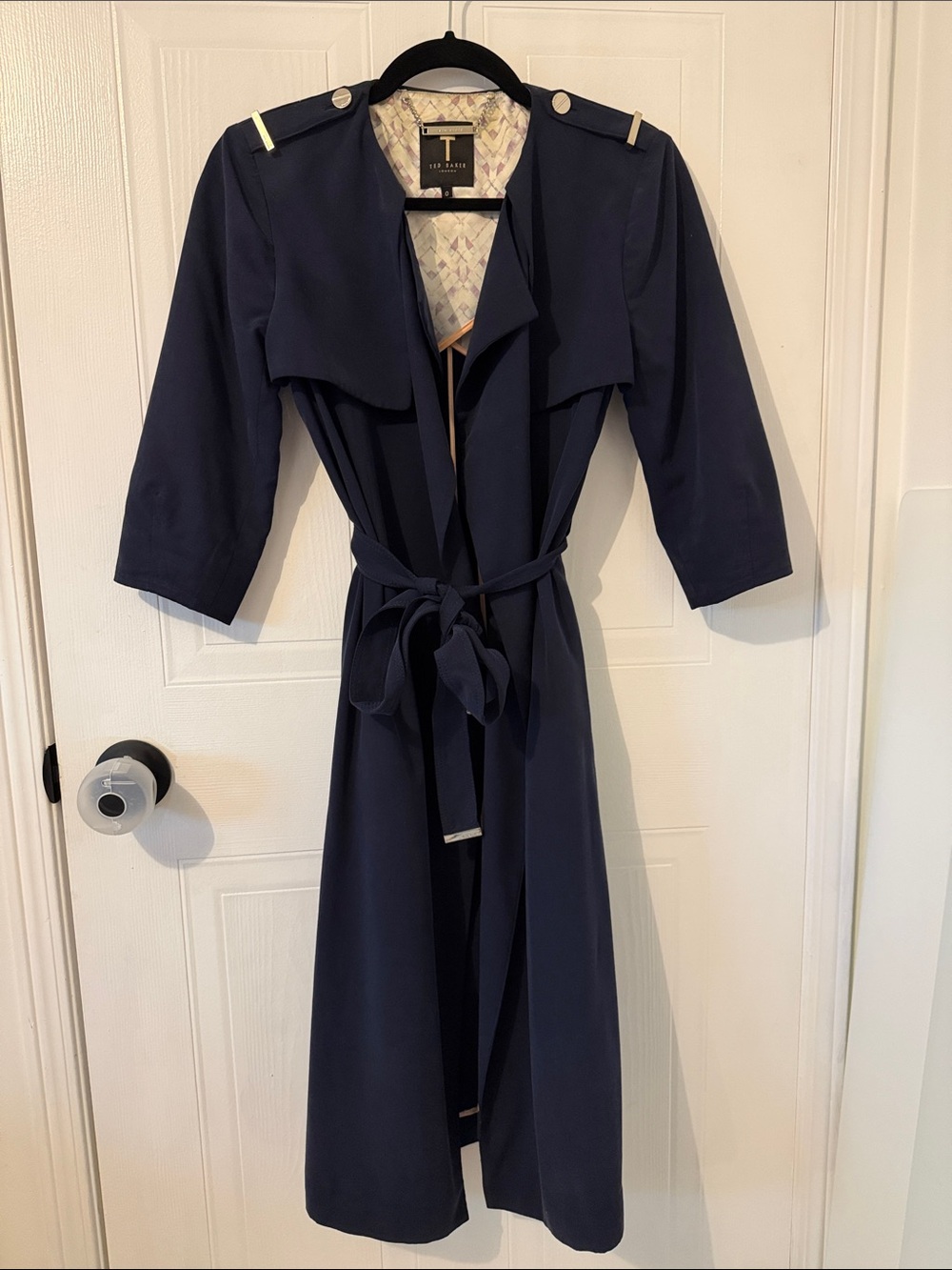 Ted Baker Navy trench coat - corabel